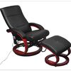 vidaXL Fauteuil de massage avec repose-pied Noir Similicuir