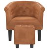 vidaXL Fauteuil avec repose-pied marron similicuir