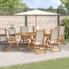 vidaXL Ensemble &agrave; manger de jardin 9pcs bois d'acacia solide textil&egrave;ne