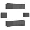 vidaXL Ensemble de meuble TV 6 pcs Gris brillant Bois d'ing&eacute;nierie