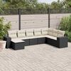 vidaXL Salon de jardin 8 pcs avec coussins noir r&eacute;sine tress&eacute;e