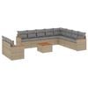 vidaXL Salon de jardin et coussins 11 pcs m&eacute;lange beige r&eacute;sine tress&eacute;e