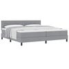 vidaXL Lit &agrave; ressorts avec t&ecirc;te de lit Gris clair 200 x 200 cm tissu