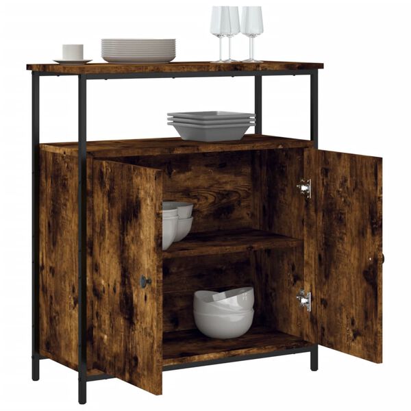 vidaXL Buffet ch&ecirc;ne fum&eacute; 70x30x80 cm bois d'ing&eacute;nierie