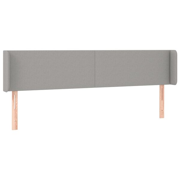 vidaXL T&ecirc;te de lit avec oreilles Gris clair 183x16x78/88 cm Tissu