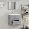 vidaXL Armoire de salle de bain avec miroir Sonoma gris 41x38,5x48 cm