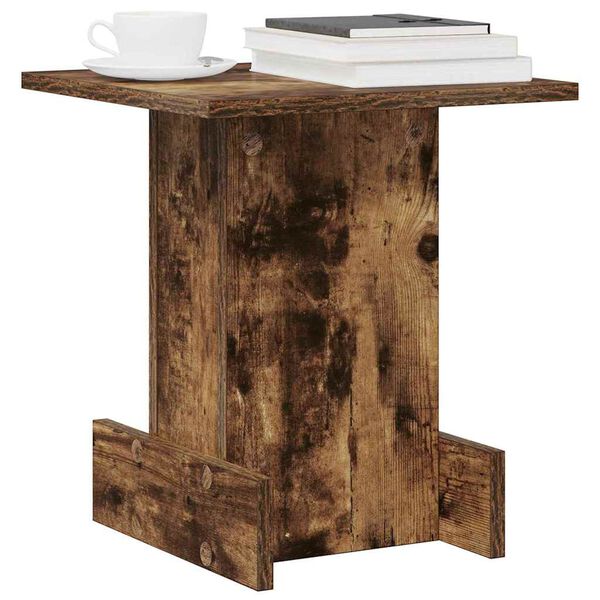 vidaXL Table d'appoint Ch&ecirc;ne fum&eacute; 35,5 x 35 x 40 cm Bois d'ing&eacute;nierie