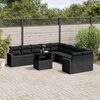vidaXL Salon de jardin 11 pcs avec coussins noir r&eacute;sine tress&eacute;e