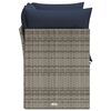 vidaXL Canap&eacute; de jardin 2 places avec coussins gris r&eacute;sine tress&eacute;e