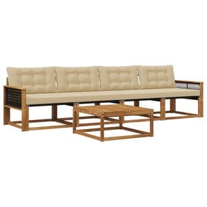 vidaXL Ensemble de canap&eacute;s d'ext&eacute;rieur 5 pcs Naturel et Beige
