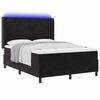 vidaXL Lit &agrave; Ressorts avec Matelas LED Noir 140 x 200 cm Velours
