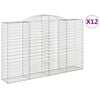 vidaXL Paniers &agrave; gabions arqu&eacute;s 12 pcs 300x50x180/200 cm fer galvanis&eacute;