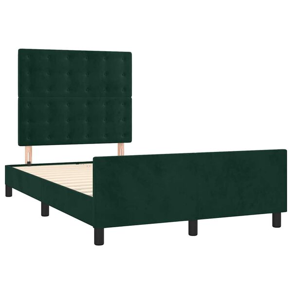vidaXL Cadre de lit sans matelas vert fonc&eacute; 120x190 cm velours