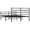 vidaXL Cadre de lit m&eacute;tal sans matelas avec pied de lit noir 140x190cm