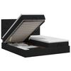 vidaXL Lit ottoman avec matelas avec t&ecirc;te de lit 2 pi&egrave;ces Noir Tissu