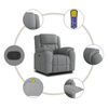 vidaXL Fauteuil de massage inclinable Gris clair Tissu