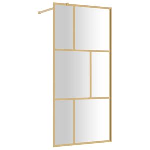 vidaXL Paroi de douche avec verre ESG transparent dor&eacute; 80x195 cm