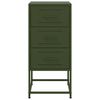 vidaXL Table de chevet vert olive 36x39x78 cm acier