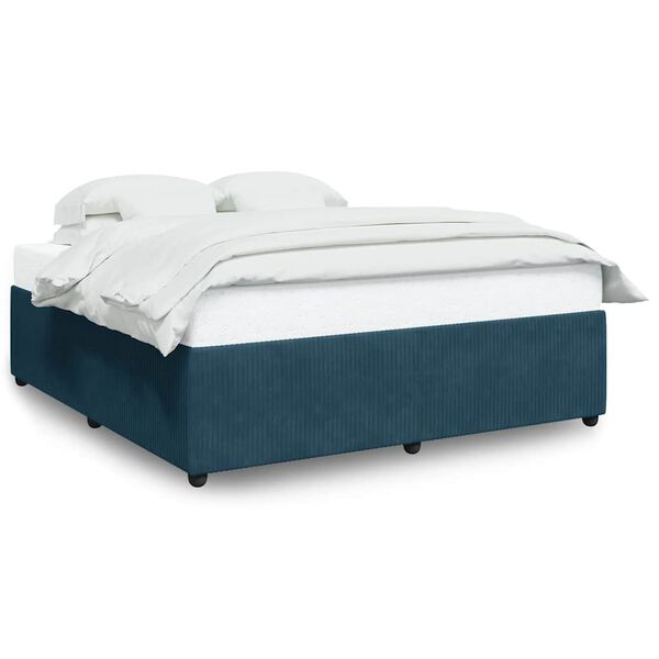 vidaXL Cadre de lit sans matelas bleu 200x200 cm velours