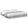 vidaXL Cadre de lit avec tiroirs sans matelas gris b&eacute;ton 200x200 cm
