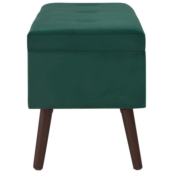 vidaXL Banc avec compartiment de rangement Vert 80 cm Velours