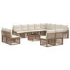 vidaXL Ensemble de canap&eacute; de jardin 13 pc Beige polyrotin