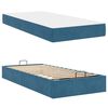 vidaXL Cadre de lit avec matelas avec matelas 2 pcs Bleu Velours