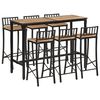 vidaXL Ensemble de bar 7 pcs bois de manguier brut massif et m&eacute;tal