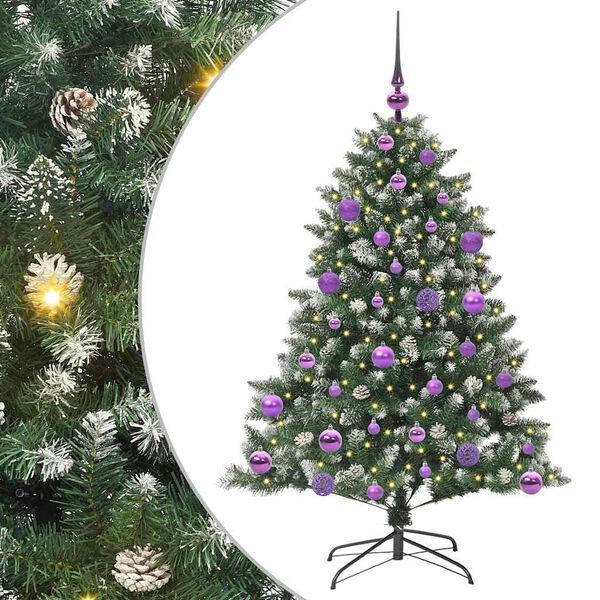 vidaXL Sapin de Noël artificiel avec 150 LED Vert 85 x 85 x 120 cm
