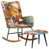 vidaXL Chaise &agrave; bascule avec repose-pied Multicolore Toile patchwork