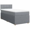 vidaXL Sommier &agrave; lattes de lit avec matelas gris clair 80x200 cm tissu