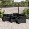 vidaXL Salon de jardin 9 pcs avec coussins noir r&eacute;sine tress&eacute;e