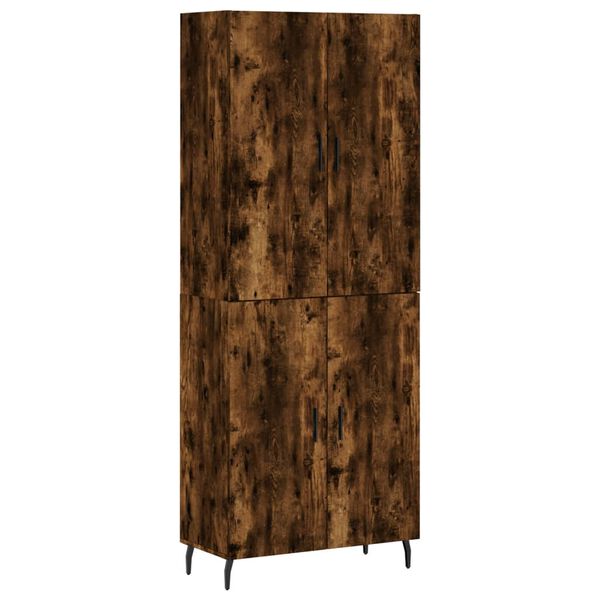 vidaXL Buffet haut Ch&ecirc;ne fum&eacute; 69,5x34x180 cm Bois d'ing&eacute;nierie