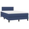 vidaXL Sommier &agrave; lattes de lit matelas et LED bleu 120x190 cm tissu
