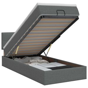 vidaXL Lit ottoman avec matelas Gris fonc&eacute; 80 x 200 cm Tissu