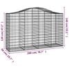 vidaXL Paniers &agrave; gabions arqu&eacute;s 10 pcs 200x50x120/140 cm Fer galvanis&eacute;