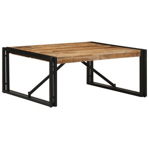 vidaXL Table basse 80x80x35 cm bois de manguier massif brut