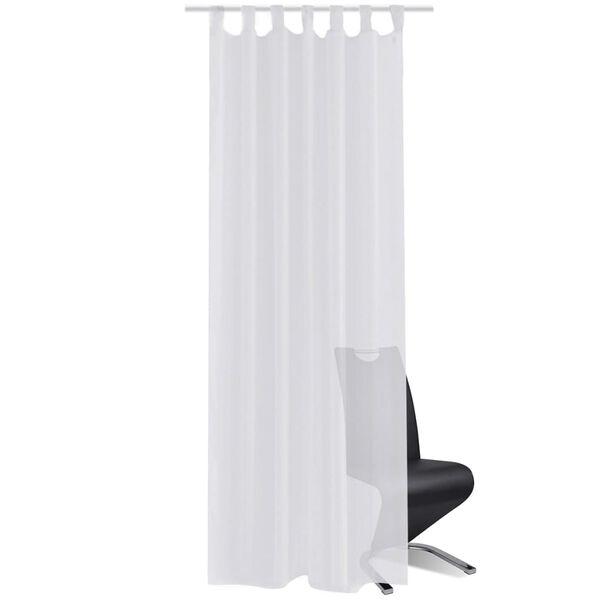 vidaXL Rideau fin Blanc 140x175 cm 2 pcs