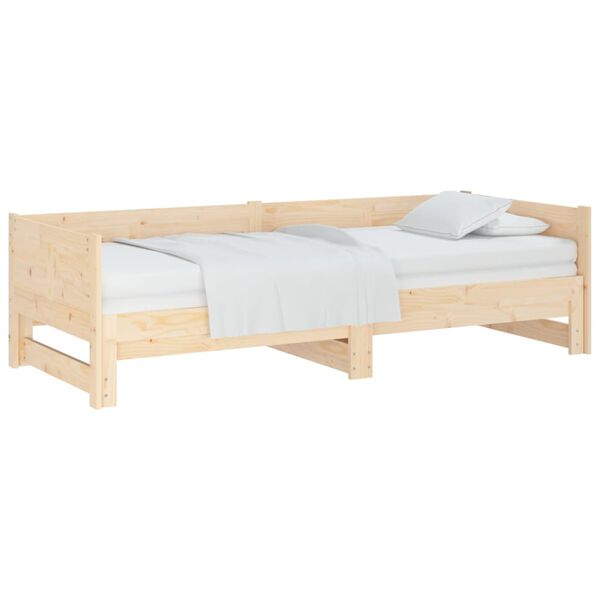 vidaXL Lit coulissant sans matelas bois de pin solide 2x(80x200) cm