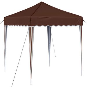 vidaXL Tente de f&ecirc;te pop-up 195 x 195 x 245 cm Marron Tissu Oxford