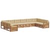 vidaXL Ensembles de canap&eacute;s 8 pc Naturel et Beige Bois d'Acacia Massif