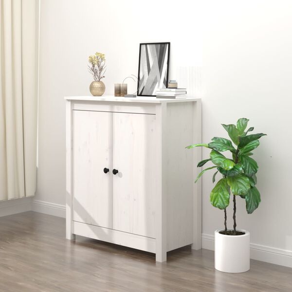 vidaXL Buffet blanc 70x35x80 cm bois massif de pin