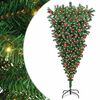 vidaXL Sapin de No&euml;l artificiel pr&eacute;&eacute;clair&eacute; &agrave; l'envers avec ensemble de boules