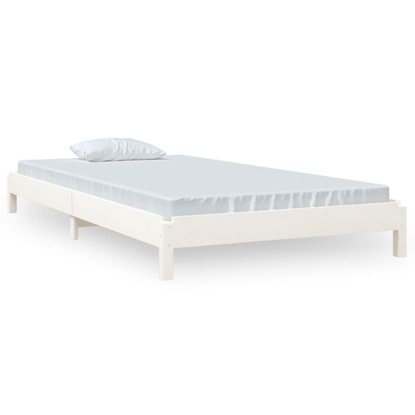 vidaXL Lit empilable sans matelas blanc 90x200 cm bois de pin massif