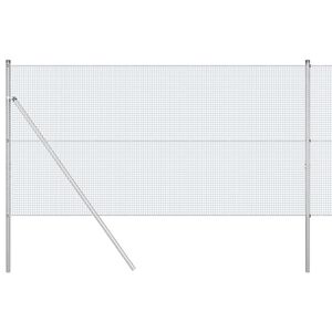vidaXL Cl&ocirc;ture en fils soud&eacute;s pour fixation au sol 25 x 1,4 m Argent&eacute;