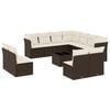 vidaXL Salon de jardin avec coussins 12 pcs marron r&eacute;sine tress&eacute;e