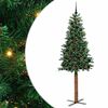 vidaXL Sapin de No&euml;l mince Vert 210 cm PVC et bois de pin massif