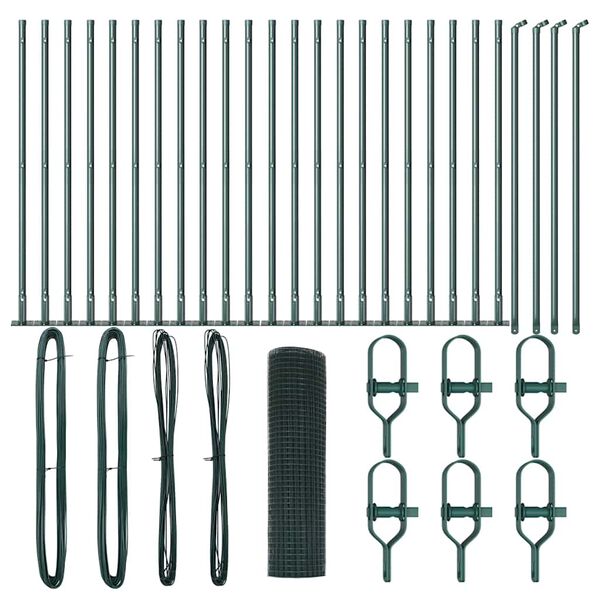 vidaXL Poteau de cl&ocirc;ture. Vert 50 x 0,6 m (maillage de 12 x 12 mm)