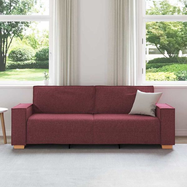 vidaXL Canap&eacute; 3 places Rouge vin 180 cm Tissu