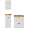 vidaXL Meubles de salle de bain 3pcs BODO blanc marron bois pin massif